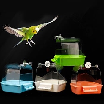 Κρεμαστό κουτί μπάνιου Bird, Parakeet Shower Caged, Parrot Bath Box Bird for Pet Brids for Canary, Budgerigar, Cockatiel, Parrots P5C2