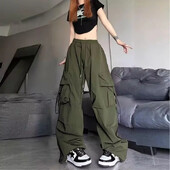 Amerikai stílusú vintage többzsebű cargo nadrágok férfiaknak női tavaszi őszi High Street hip-hop egyenes szárú nadrágok, divatos