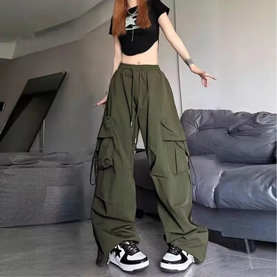 Amerikai stílusú vintage többzsebű cargo nadrágok férfiaknak női tavaszi őszi High Street hip-hop egyenes szárú nadrágok, divatos