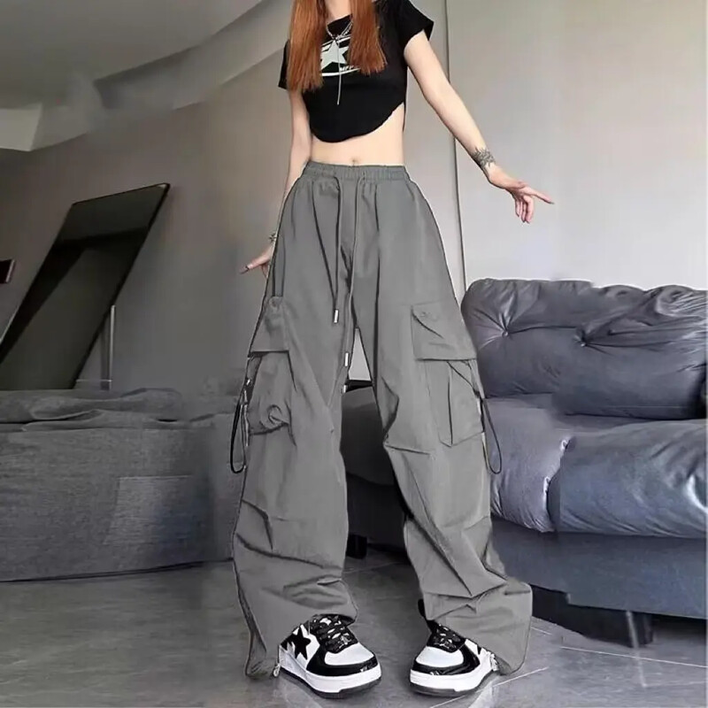 Amerikai stílusú vintage többzsebű cargo nadrágok férfiaknak női tavaszi őszi High Street hip-hop egyenes szárú nadrágok, divatos