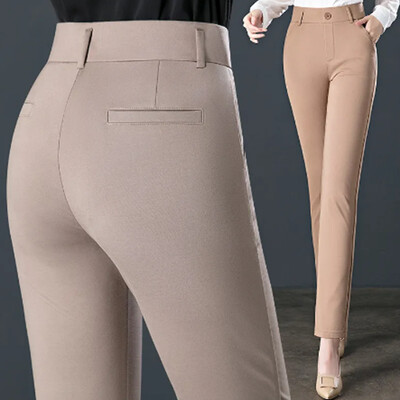 Kiváló minőségű női tavaszi és őszi rugalmas, magas derekú vékony, egyenes nadrág, kötött, extra nagy, alkalmi leggings Y2k nadrág S-10XL