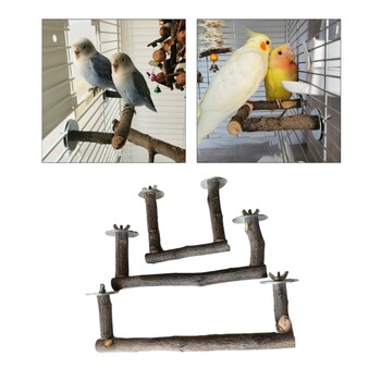 Φυσικό ξύλο Πέρκα Parrot Bird Grooming Stand Bar Grinding Claw Παιχνίδι για μικρά μεσαία πουλιά Εύκολο στην εγκατάσταση