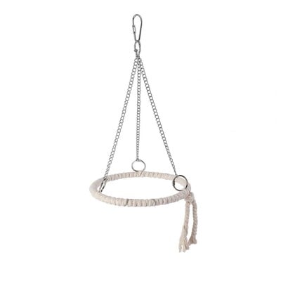 Jucărie pentru păsări papagal, frânghie din bumbac, jucărie circulară, biban de mestecat pentru papagal, jucărie suspendată pentru cățărare pentru păsări, inel de frânghie leagăn, accesoriu cușcă pentru păsări