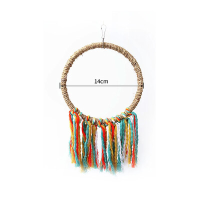 Pet Bird Parrot Toy Памучно въже Circle Toys Дъвчаща хапка Parrot Perch Висящо въже Пръстен Стойка Играчка за катерене Birds Swing Cage Toy
