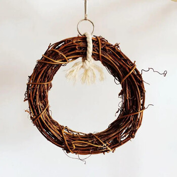 Κρεμαστό παιχνίδι Rattan 1τμχ 15cm Παπαγάλος Pet Bird Vine Swing Climbing Chew Bite Κλουβί Δαχτυλίδι Αξεσουάρ κλουβιού πουλιών Προμήθειες διακόσμησης για κατοικίδια