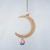 1 mažo dydžio papūgos sūpynės ešerių stovas žaislas mėnulio formos kabantis hamakas varpelis naminių gyvūnėlių narvas Paukštis medinis treniruojamas žnyplių pėdų šlifavimo lazdelė