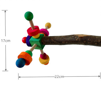 Естествен пипер Стойка за птици Играчка за костур с въртящи се топки Дървени играчки за дъвчене на птици Клетка за папагал Играчка за ухапване Играчка за окачване на птици за папагали