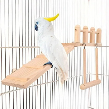 Bird Perches Πλατφόρμα Swing Αναρρίχηση Σκάλα Παπαγάλος Κλουβί Αξεσουάρ Ξύλινα Παίζοντας Γυμναστήρια Βάσεις Άσκησης Parrot Cage Παιχνίδια Σετ