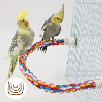 Bird Molar Toy Ανθεκτικό βαμβακερό σχοινί Πολύχρωμο Pet Parrot Standing Perches για Cockatiel Parrot Cage Toy Pet Bird Toy