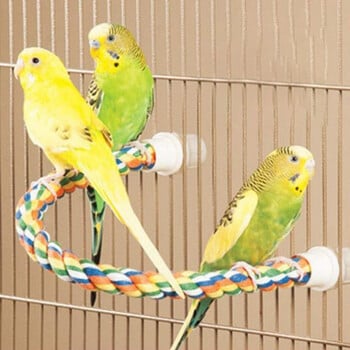 Bird Molar Toy Ανθεκτικό βαμβακερό σχοινί Πολύχρωμο Pet Parrot Standing Perches για Cockatiel Parrot Cage Toy Pet Bird Toy