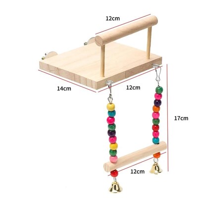 Madárhinta játék fa papagáj sügér állvány, rágógyöngyökkel ellátott játszótér törpepapagáj madarak számára