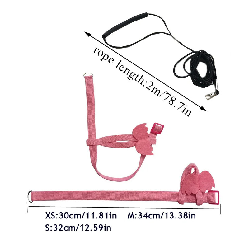 Cablu lung ham pentru păsări lesă frânghie de antrenament anti-mușcătură decorativă ușoară pentru papagal vestă pentru papagal frânghie accesorii pentru păsări mici