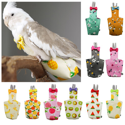 Scutec papagal cu papion Fructe colorate drăguț Floral Cockatiel Porumbei Mici Medii Mari Păsări pentru animale de companie Costum de zbor haine lavabile