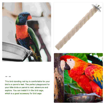 Parrot Stand Parakeet Ξύλινη Πέρκα Bird Standing Rod Παπαγάλος Grinding Claw Stick