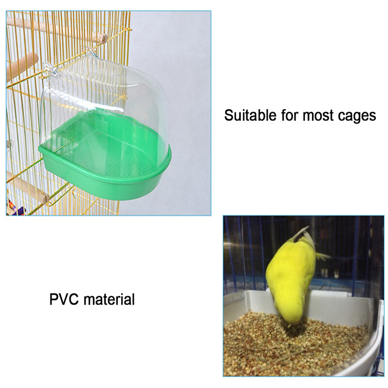 Paukščių vonia dušo dėžė Papūgos valymas maudymosi pakabinamas kubilas narvelis Priedai naminių gyvūnėlių plovimo reikmenys