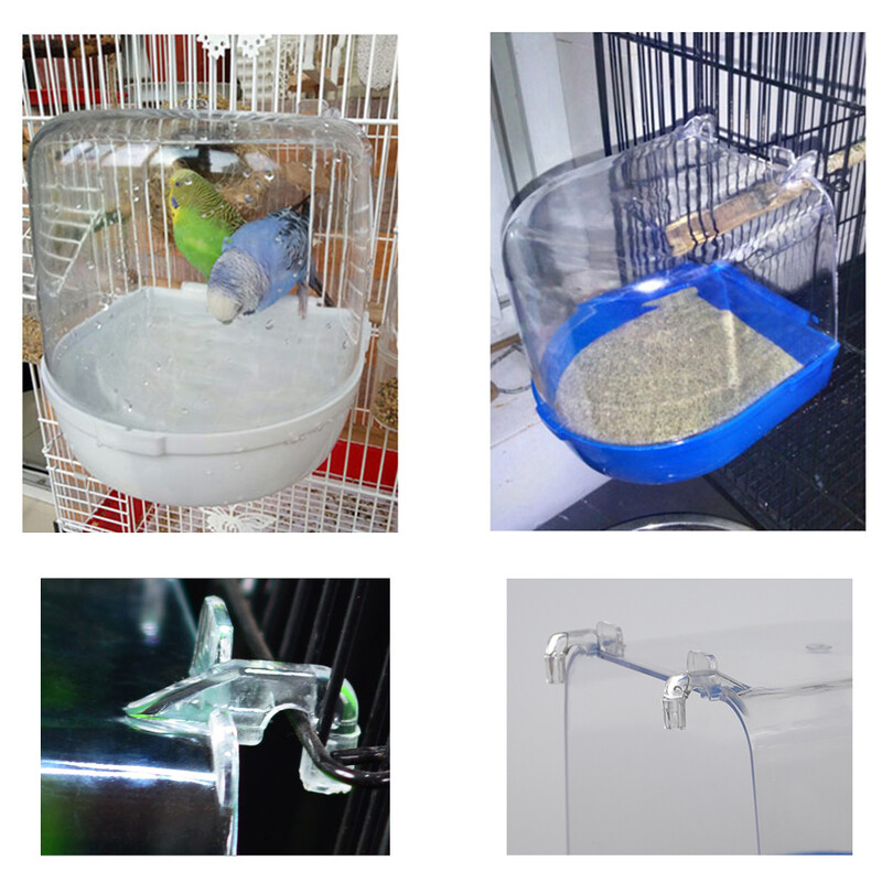 Paukščių vonia dušo dėžė Papūgos valymas maudymosi pakabinamas kubilas narvelis Priedai naminių gyvūnėlių plovimo reikmenys