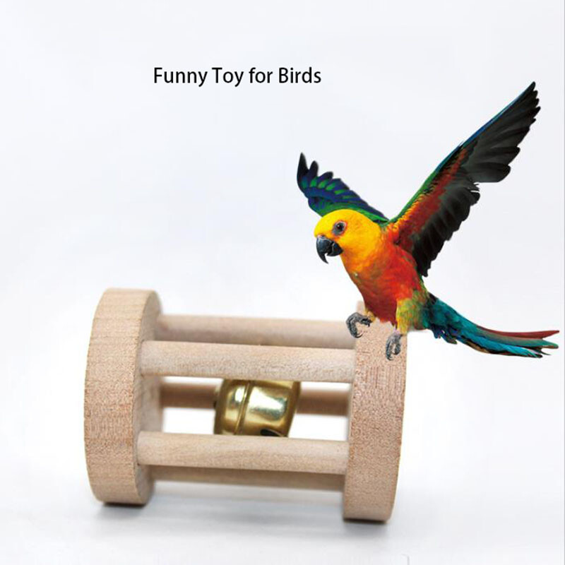 Prirodno drvo Kućni ljubimac Papiga Sirova drvena igračka sa zvonom Vjeverica Ptica Hrčak Grana Smuđevi Igračke za žvakanje Grize Prstenovi Smiješna igračka za pticu