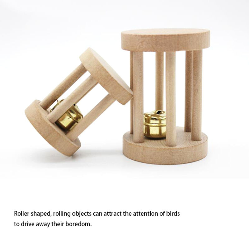 Prirodno drvo Kućni ljubimac Papiga Sirova drvena igračka sa zvonom Vjeverica Ptica Hrčak Grana Smuđevi Igračke za žvakanje Grize Prstenovi Smiješna igračka za pticu