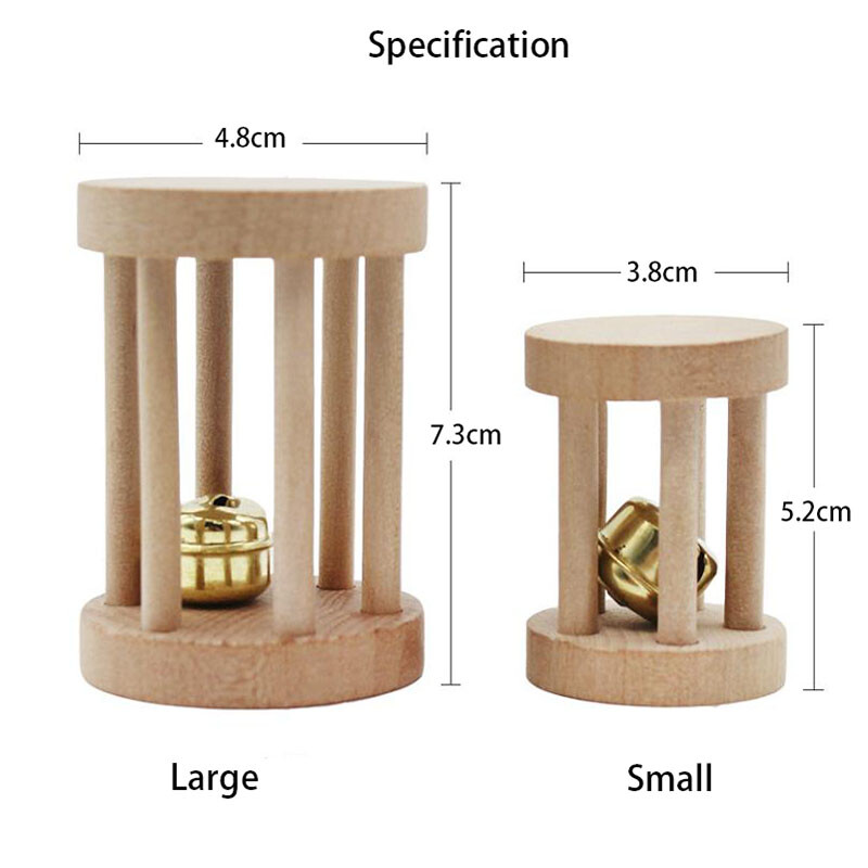Prirodno drvo Kućni ljubimac Papiga Sirova drvena igračka sa zvonom Vjeverica Ptica Hrčak Grana Smuđevi Igračke za žvakanje Grize Prstenovi Smiješna igračka za pticu