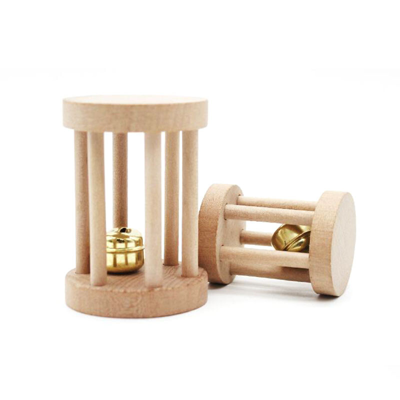 Prirodno drvo Kućni ljubimac Papiga Sirova drvena igračka sa zvonom Vjeverica Ptica Hrčak Grana Smuđevi Igračke za žvakanje Grize Prstenovi Smiješna igračka za pticu