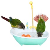 Papūga automatinis vonios žaislas su maišytuvu Realistiškas plaunamas papūgėlėmis papūga Cockatiel Conure Parrot vonios dėžutė paukščiams