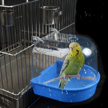 367A Pet Bird Bath Box Parrot Bathing Bath Cage Accessories for Parakeet Canary Conure