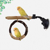 Prirodna igračka papiga grgeč Igračka ptica Ljuljačka Prirodna igračka s vakuumskom čašicom za valovite papagaje Papige Papige golupčići