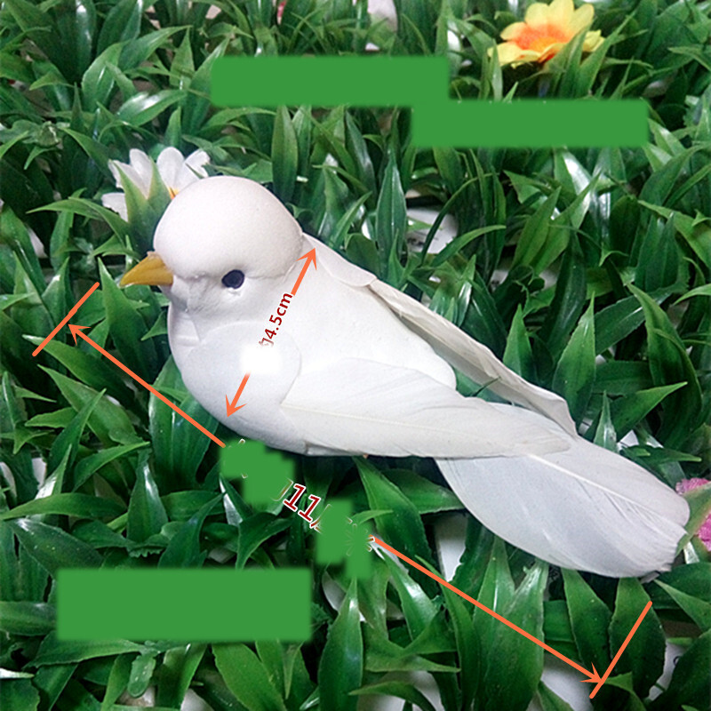 Pasăre mică de ulm alb simulat, porumbel alb, pasăre albă, pană de pasăre simulată, pasăre de spumă, plantă micro view pentru decorarea casei Vezi accesorii