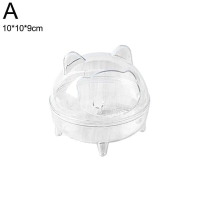 Cada de baie cu nisip pentru hamsteri, rezistentă la stropire, detașabilă, complet transparentă, urs de aur, baie transparentă pentru animale de companie mic, baie chinchilla