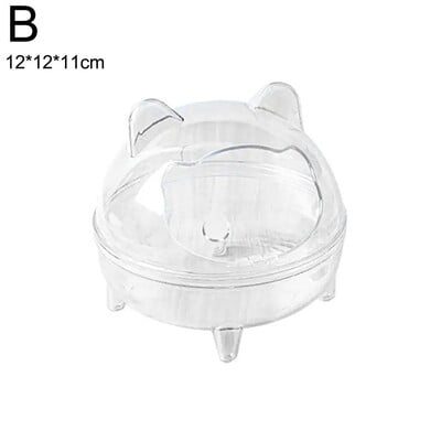 Cada de baie cu nisip pentru hamsteri, rezistentă la stropire, detașabilă, complet transparentă, urs de aur, baie transparentă pentru animale de companie mic, baie chinchilla