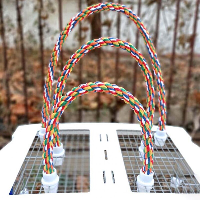 Igračka za kavez za papige Šareno uže za papige Viseći pleteni kavez za ptice valoviti papagaj Igračka za korelu Igračka za kućne ljubimce Ptica koja stoji Štap za vježbu