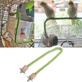 Bird Bite Toy παπαγάλος που στέκεται υφαντό βαμβακερό σχοινί Παιχνίδι πουλί μασώμενο παιχνίδι εύκαμπτο κατοικίδιο παπαγάλος όρθιοι πέρκες για Budgies Parakeet