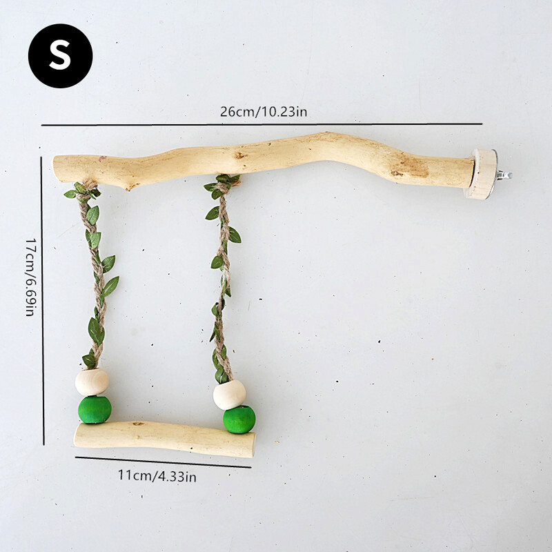 Wood Parrot Stand Stup Dvoslojna igračka za ljuljanje za pticu Tigrova koža Kandža Brušenje kljuna Brušenje postolja Stup Pribor za kavez za ptice