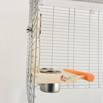 Pet Bird Mirror with Feeder Bowl Παπαγάλος Κλουβί παιχνίδι με καθρέφτη για Macaw African Greys Parakeet Cockatoo Cockatiel Conure Canaries