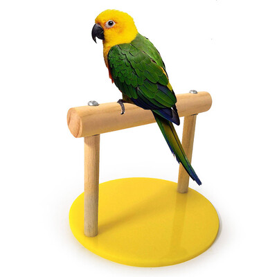 Стойка за обучение на птици Настолна кацалка с акрилна основа Parrot T Stand Играчки за обучение на птици за малък среден папагал Финч Канарче