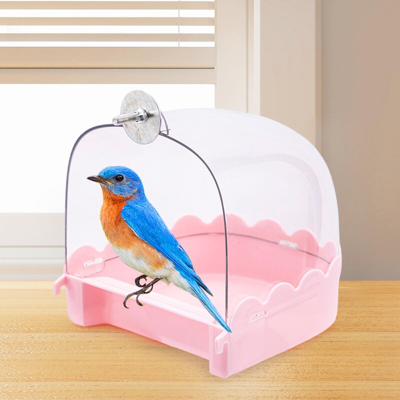 Madárfürdő nem szivárog Könnyen felszerelhető ketrec tartozékok Víztál madarak zuhanydoboz kakaspapagájokhoz Kanári papagájok Lovebirds