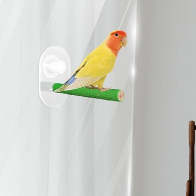 Parrot Perch Pole с вендуза Устойчиви на ухапване кацалки за душ за птици Консумативи за птици Прозорец за баня Стойка за костур за гълъби