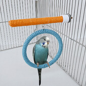 Λινό σχοινί Pet Bird Παιχνίδι με βάση παπαγάλου μασώντας μπουκιά παιχνίδι παπαγάλος πέρκα κρεμαστή κλουβί κούνια με σχοινί δαχτυλίδι βάση αναρρίχησης προμήθειες για πουλί