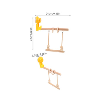 Βάση παπαγάλου Παιχνίδι Suction Bird Perch Parakeet Training Rack Παράθυρο Ξύλινο Γραφείο