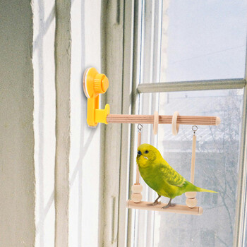 Βάση παπαγάλου Παιχνίδι Suction Bird Perch Parakeet Training Rack Παράθυρο Ξύλινο Γραφείο