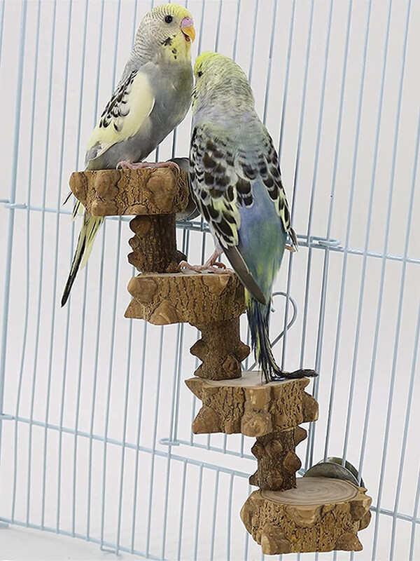 Hörcsög fából készült létra játék Mászó lépcső Madarak Papagáj Gyakorló Ülők Állvány Platform Fogápolás Fogójátékok Ketrec Kiegészítők