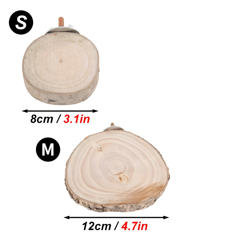 8/12cm Papiga Hrčak Okrugla ploča za stalak Pet Ptica Papiga Drvena platforma Nosač Igračka Hrčak Grana Smuđ Igračka Ptica Stalak za kućne ljubimce