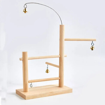 Rack πουλιών Ξύλινο ράφι προβολής Bird Supplies Parrot Interactive Amusement Park Parrot Training Station Stick Parrot Stand