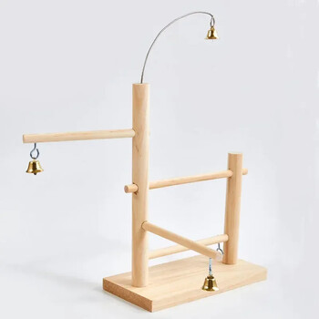 Rack πουλιών Ξύλινο ράφι προβολής Bird Supplies Parrot Interactive Amusement Park Parrot Training Station Stick Parrot Stand