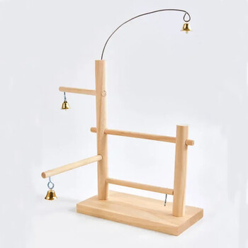 Rack πουλιών Ξύλινο ράφι προβολής Bird Supplies Parrot Interactive Amusement Park Parrot Training Station Stick Parrot Stand