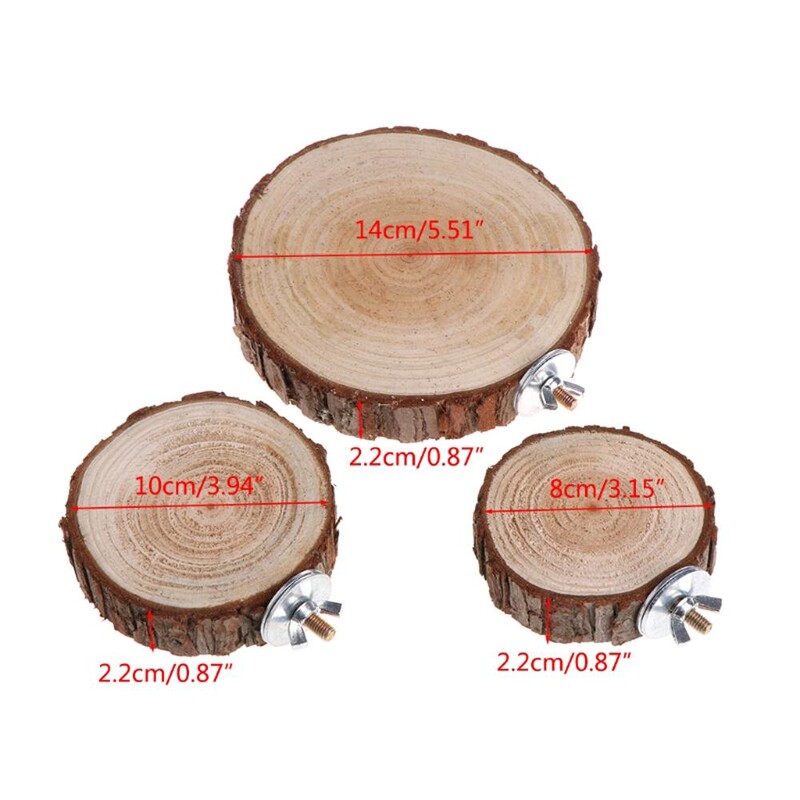 Naujas naminių gyvūnėlių papūgos paukščių narvas ešeriai ešeriai platforma, apvali medinė lenta, skirta šinšilų voverėms paukščiams, žaislas 6/8/10 cm