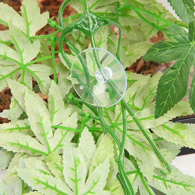 Akváriumi hüllő akvárium mesterséges műanyag hamis lógó levelek növényi dekoráció