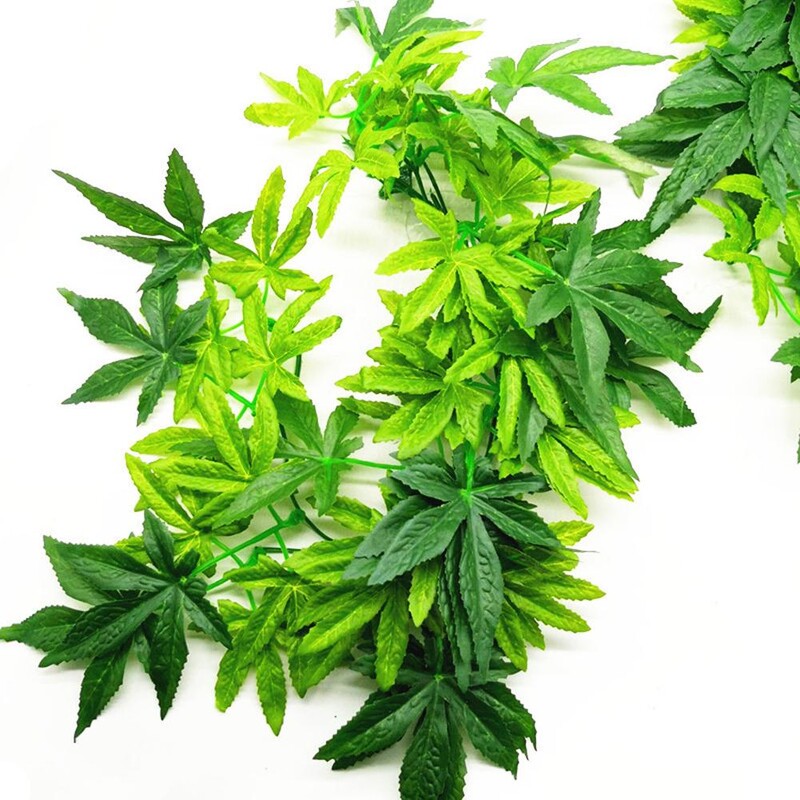 Akváriumi hüllő akvárium mesterséges műanyag hamis lógó levelek növényi dekoráció