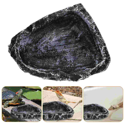 Patvarus vėžlio vandens indas roplių maisto dubuo terariumo talpykla naminių gyvūnėlių šėrimo reikmenys akvariumo dekoras