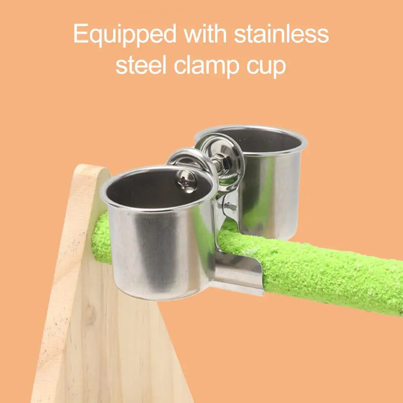 Igračka za ptice Čvrsto trokutasto postolje sa šalicom za hranjenje Drvo za igru i odmaranje Stalak za dresuru papiga za kućne ljubimce Igralište za papige